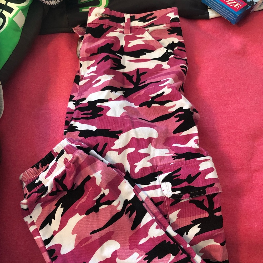 Pink camo pants!